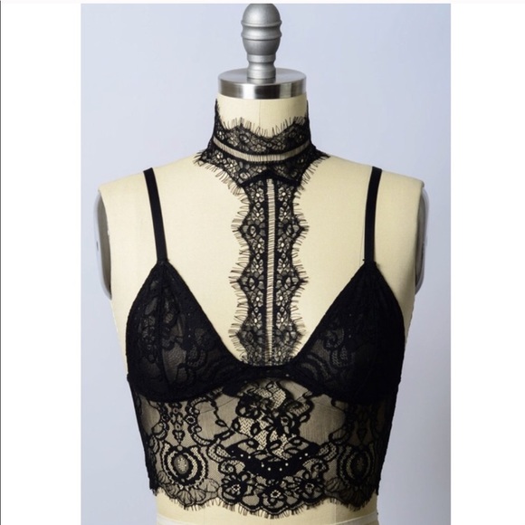 Sexy Eyelash Longline Bralette in Black - Picture 4 of 8